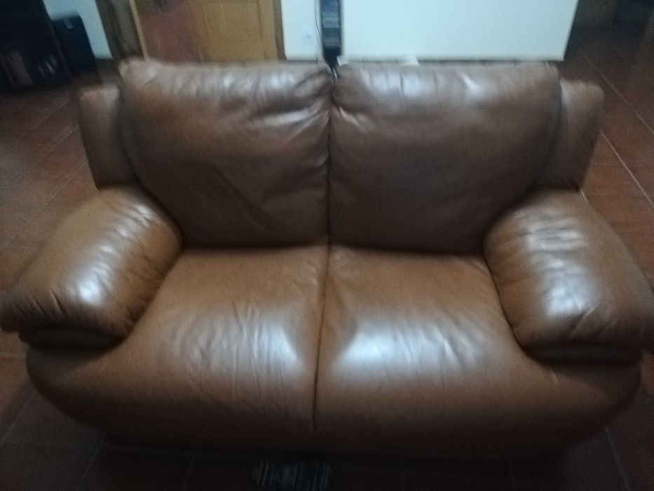 Sofás em pele, castanhos