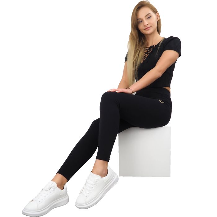 Legginsy damskie 1szt. xy 7234 czarny l/xl