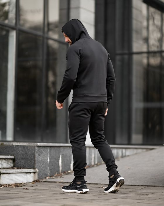 чоловічий спортивний костюм чорний/комплект кофта штани чорні