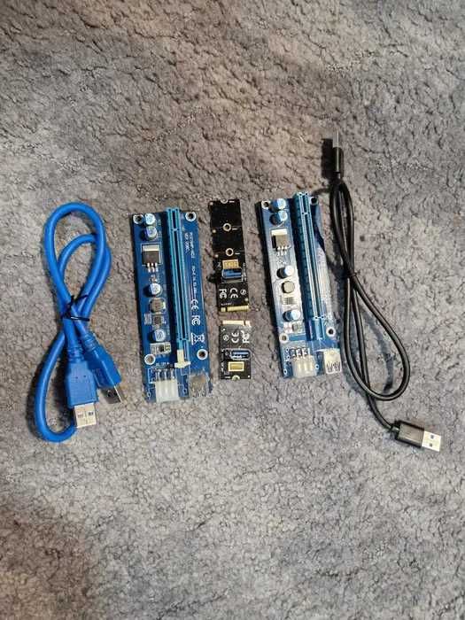 Продам райзери  PCI-E 1x to 16x, M.2 PCI-E