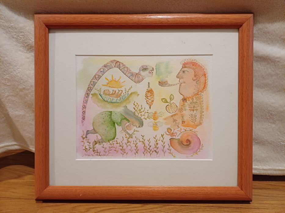 Quadro de arte abstracta de Sonia Perrone, em aguarela