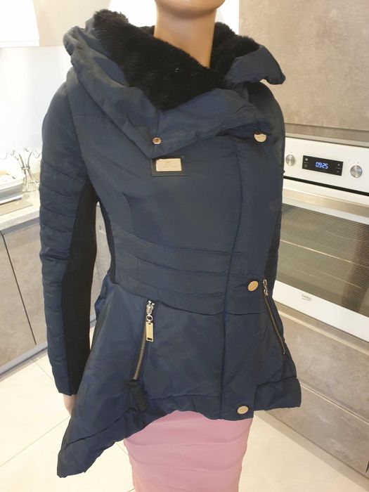 elisabetta franchi kurtka XS/S stan bdb granatowa