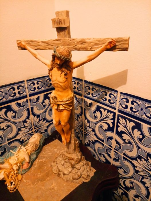 Estatuetas religiosas Marfinite? - Cristo na Cruz / Maria