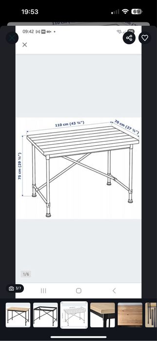 Biurko kullaberg ikea loft sosnowe metalowe 110x70