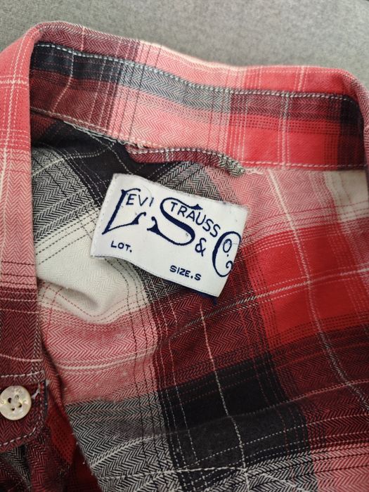 Koszula Levi's Strauss męska retro vintage w krate 100 % bawełna czerwona