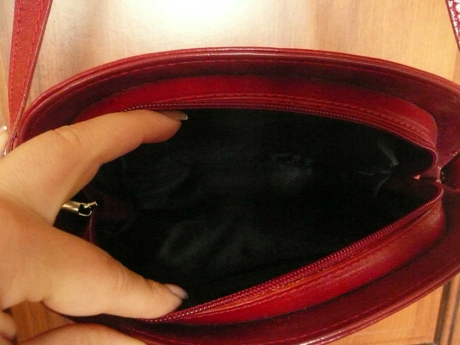 torebka ITALY Pelle bordowa skóra naturalna