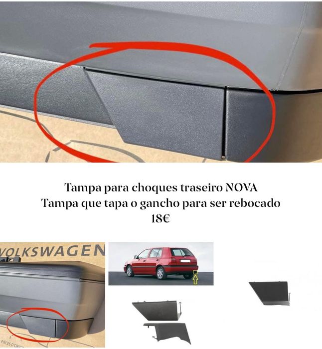 Peças NOVAS Golf 3 (Porta copos USA reservatório clips centros jantes)