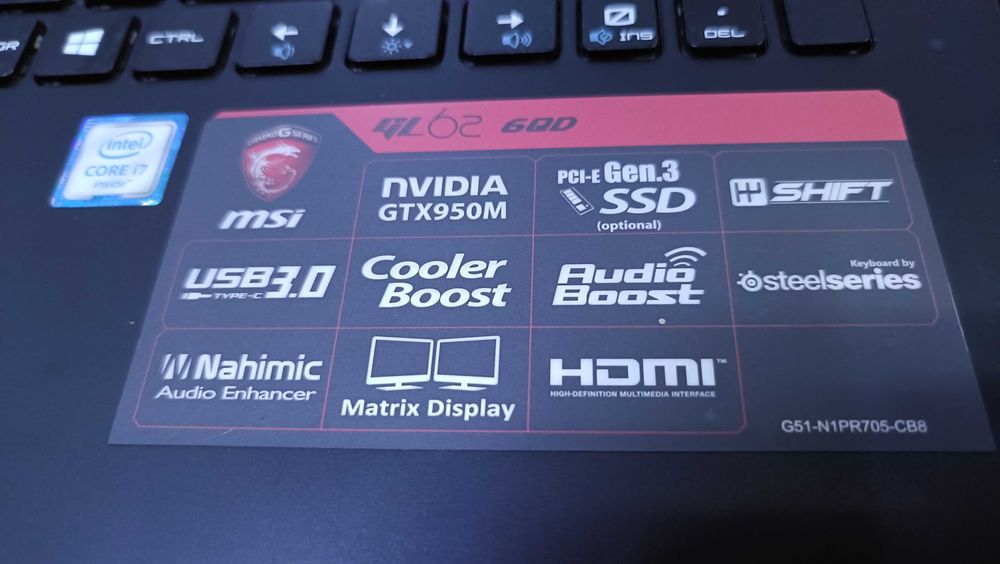 002 MSI GL62 6QD