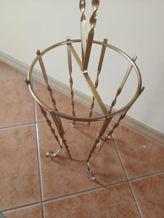 Stojak na parasole laski parasolnik metalowy złoty