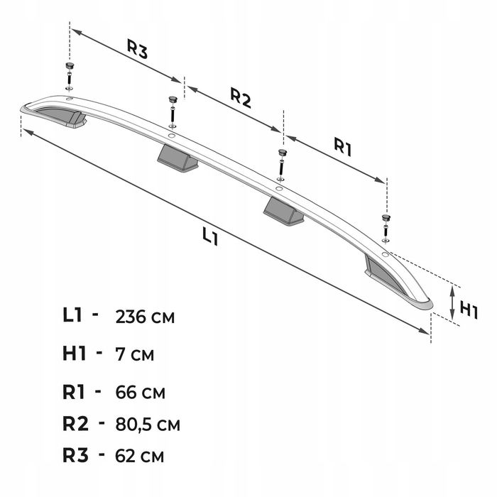 Relingi dachowe na dach VW Transporter Multivan T5 T6 czarne / srebrne