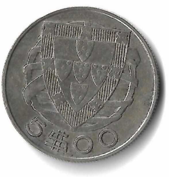 Moeda de 5.00 Escudos Prata 1951 VF/MBC/MBC KM#581 N#4262