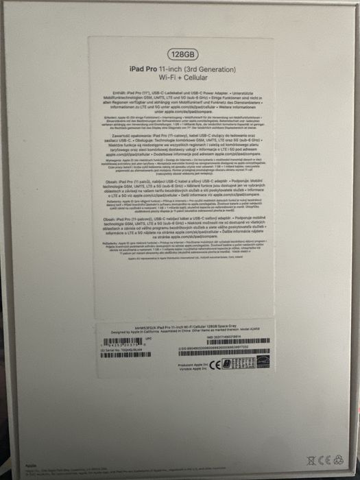 Ipad  Pro 11 cali 3 gen wifi+cellular