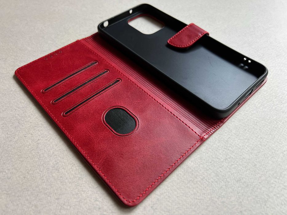 Redmi 12 чохол книжка Wave Fold Case Red червоний еко шкіра чехол