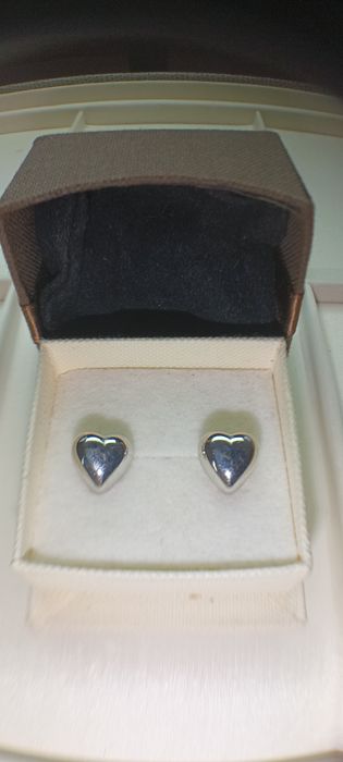 NOWE srebrne 925 sztyfty kolczyki serca serduszka