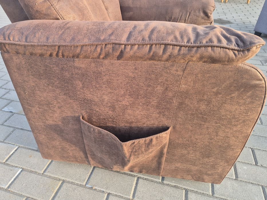 Fotel leniuch rozkladany zamsz