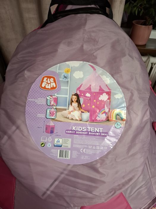 Namiot dziecięcy tipi bajkowy świat różowy fioletowy jednorożec 135x10