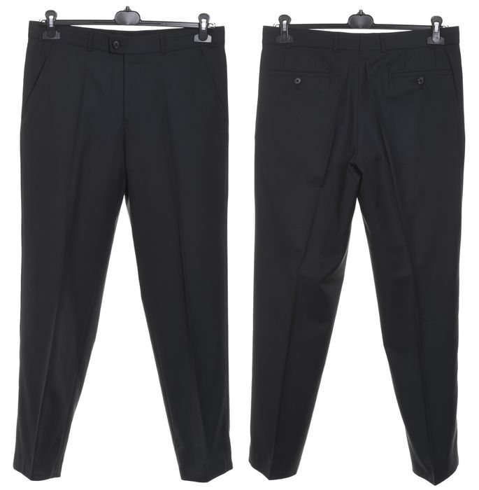 BRAX EARL granatowe spodnie garniturowe 100% wełna eleganckie r. 50