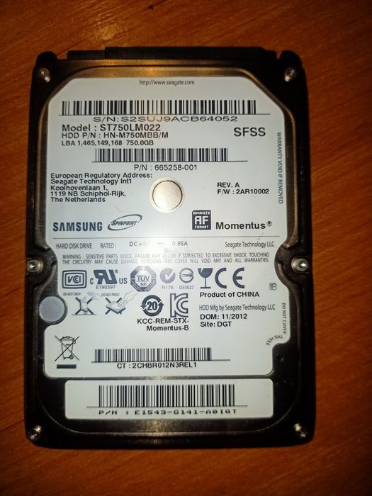 Dysk hdd Samsung 750gb