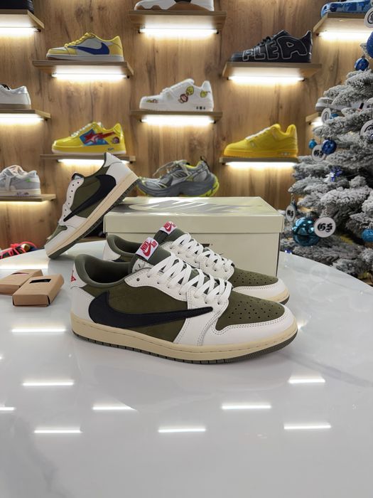 Кросівки Nike Air Jordan 1 Low x  Travis Scott “Medium Olive” Cactus Jack Off White