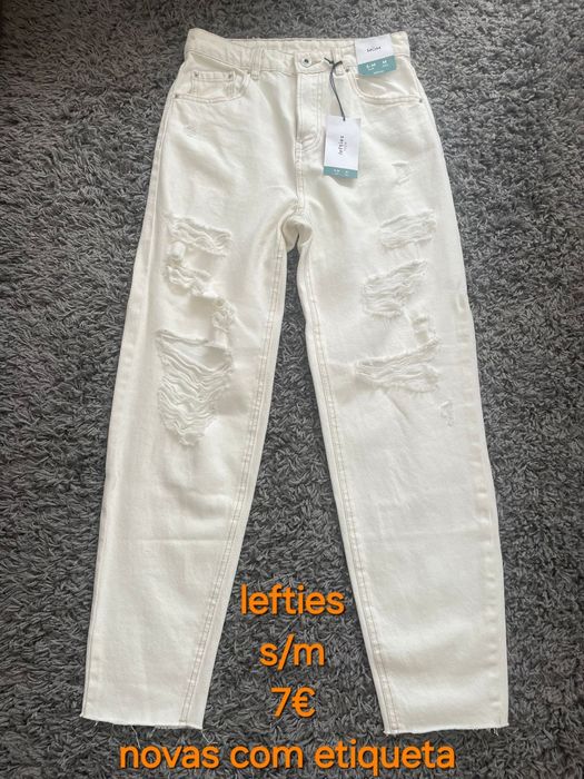 Calças ganga novas mom s/m