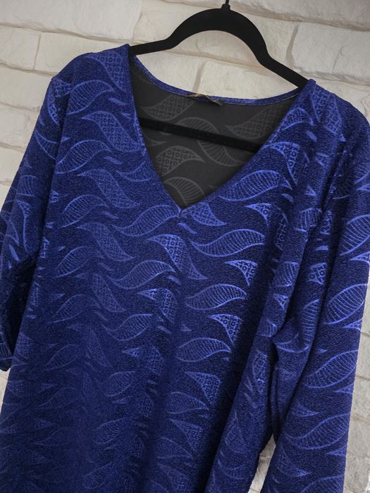 Womanary błyszcząca brokatowa sukienka plus size xxxl 52 54