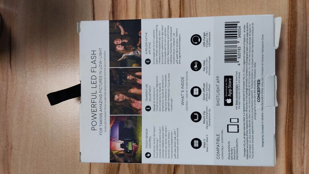 Bezprzewodowa lampa do smartfona