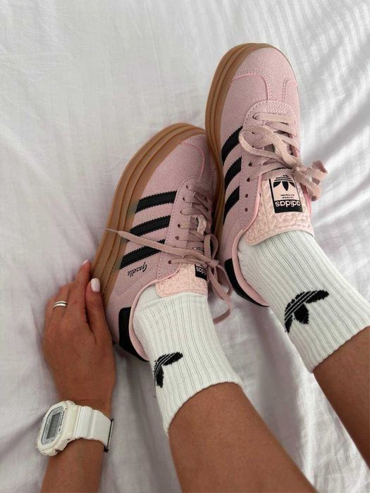 Кросівки Adidas Gazelle Bold Platform Light Pink/Black premium