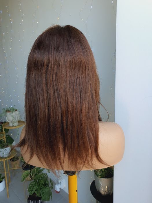 Peruka z włosów naturalnych w 100% brąz Sara