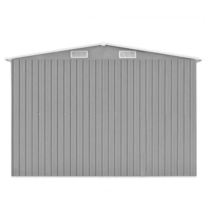 Abrigo de Jardim em Metal Cinzento 257x392x181 cm