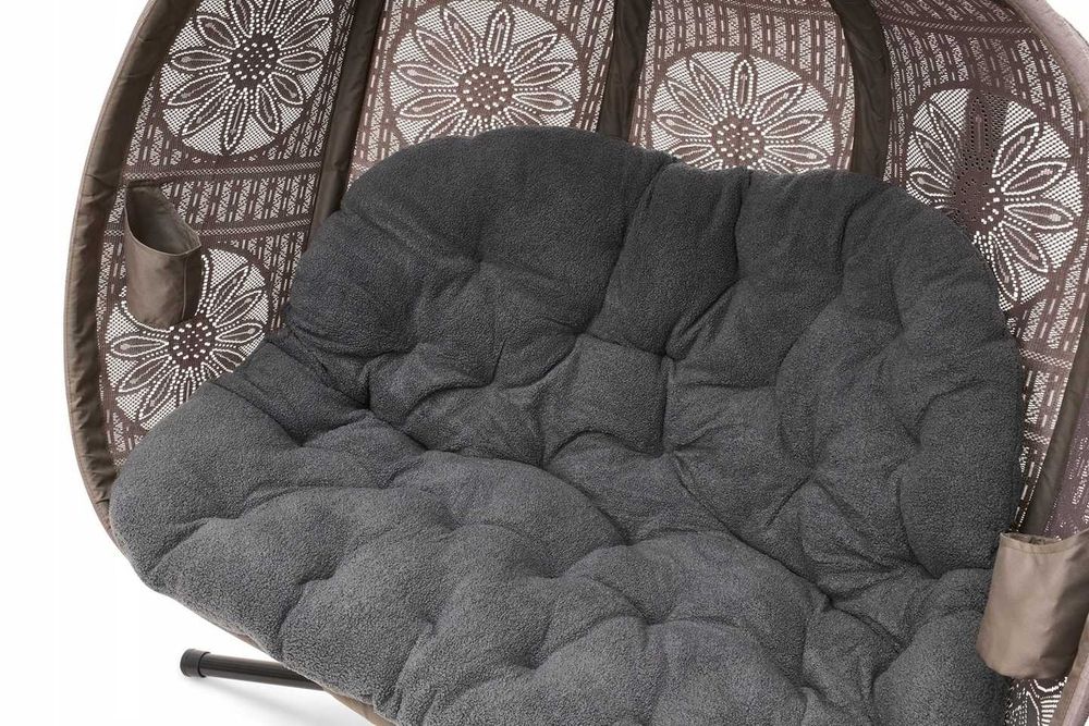 HUŚTAWKA Fotel Wiszący Ogrodowy Tarasowy 2 Osobowy BRĄZ 200 KG
