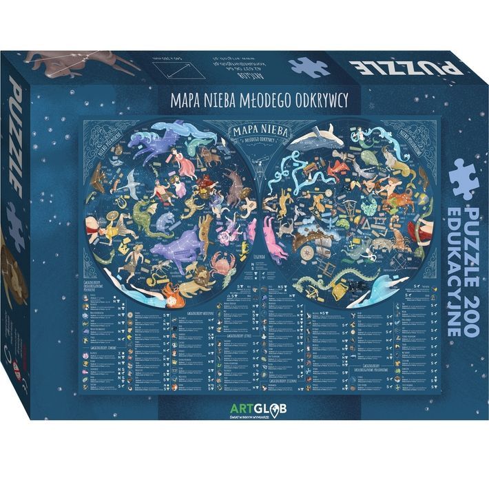 Puzzle 200 Mapa Nieba Młodego Odkrywcy Artglob Nowa Nieużywana