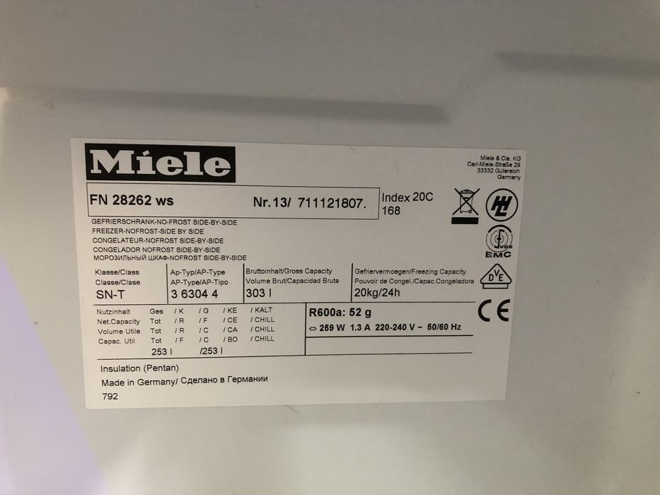 Zamrażarka Miele NoFrost 185 cm