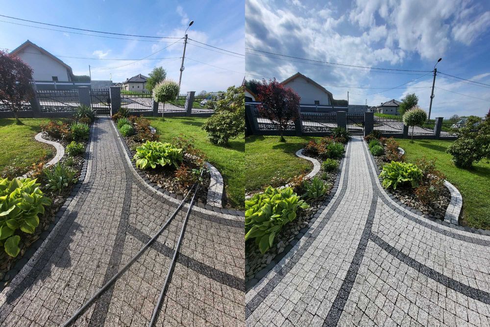 Mycie kostki brukowej, tarasów, podjazdów, czyszczenie kostki