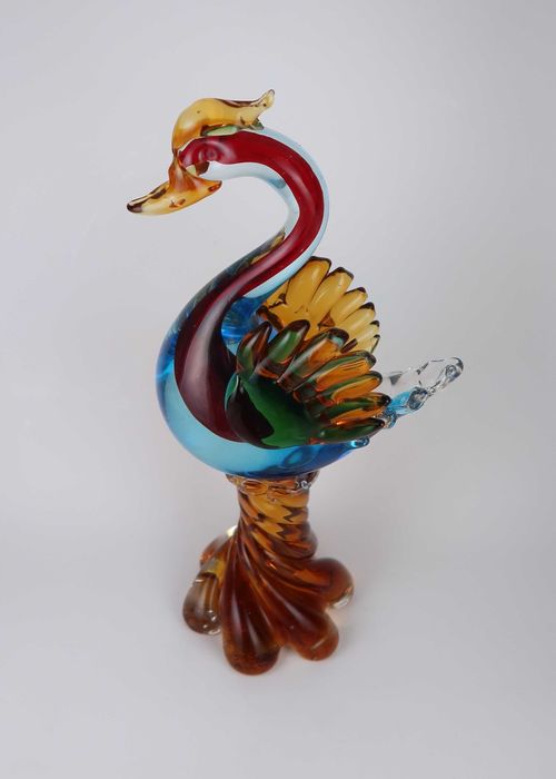 Escultura de pássaro Fénix em vidro Murano