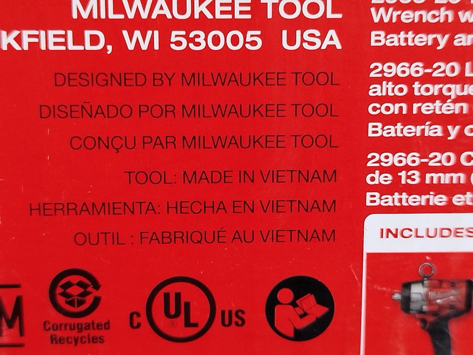 Milwaukee M18 Fuel 2966-20 1/2" гайковерт 1491 Нм оригінал США