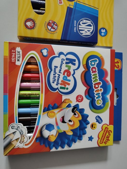 Nowe kredki bambino i astra razem 24 kolory