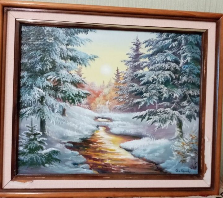 Картина профессиональная,художественная.. "Зимний пейзаж накануне весн