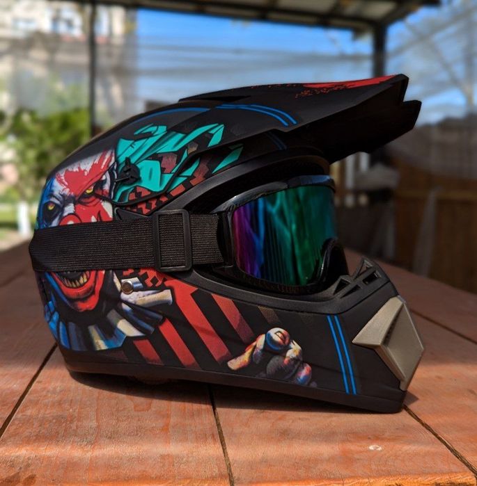 Мотошолом кросовий, ендуро, шлем + ОКУЛЯРИ!