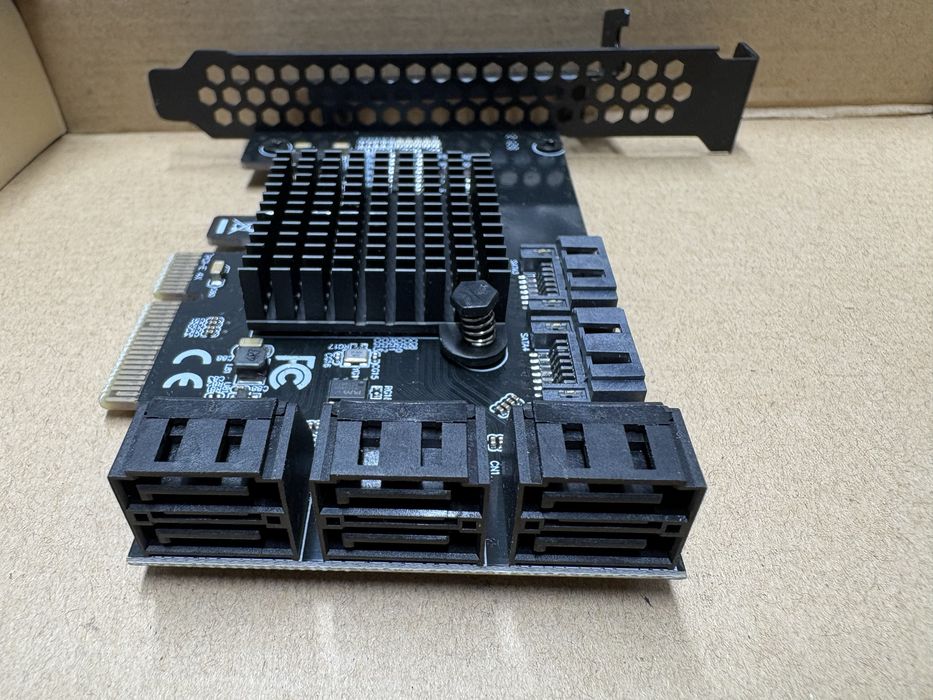 Kontroler MZHOU PCIe 3.0 x4 – 8× SATA III – ASM1166 + JMB575