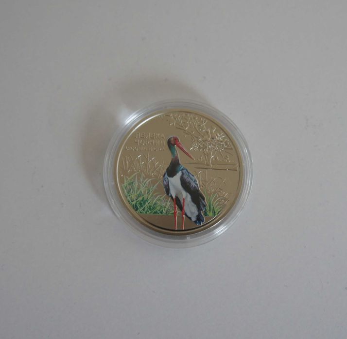 Монета 5 грн 2024 Лелека чорний фауна Чорнобиль Відродження Чернобыль