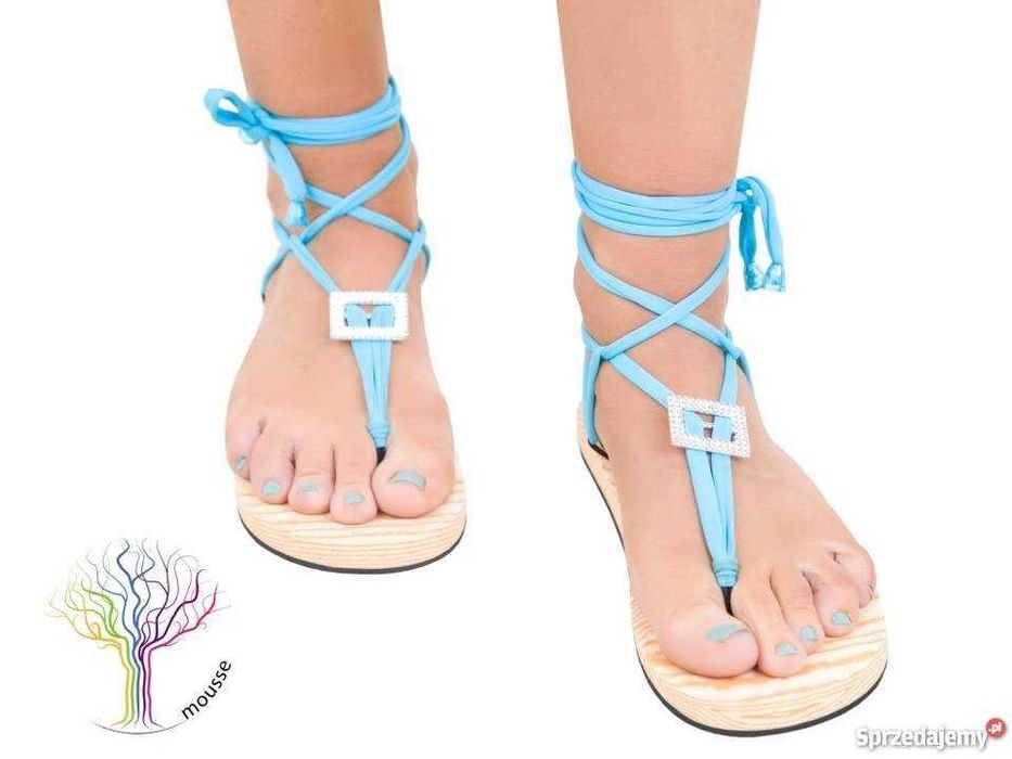 sandały - japonki wiązane