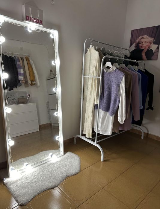 Charriot cabide sapateira branco 150 x 110 x 54 cm NOVO ENVIO GRÁTIS