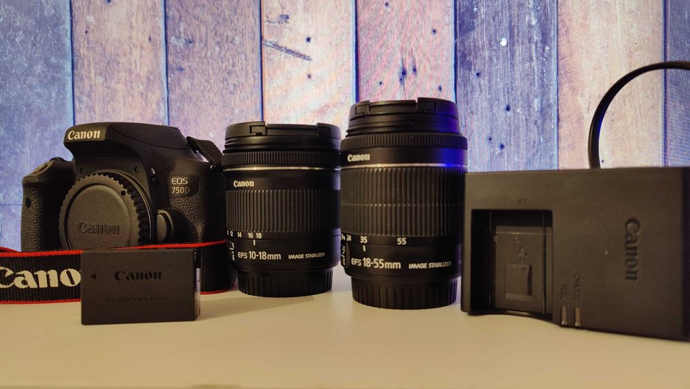 Canon EOS 750D + 18-55mm f/3.5-5.6 + 10-18mm f/4.5-5.6