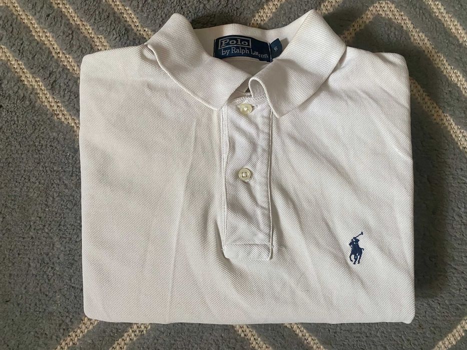 Biała męska koszulka polo RALPH LAUREN - S - OKAZJA