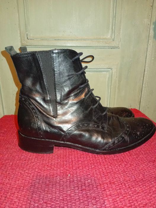 Buty za kostkę, sztyblety, skóra naturalna, 37