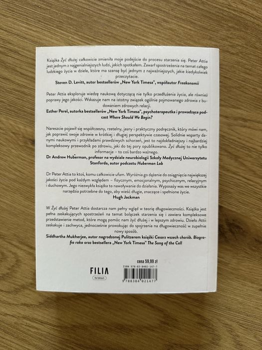 „Outlive. Żyć dłużej” dr Peter Attia JAK NOWA