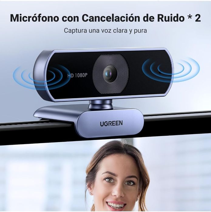 Webcam plug & play Ugreen FullHD usb com microfone incorporado SELADO