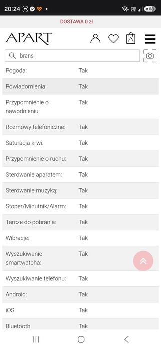 Nowy Elixa Smartwatch Apart
