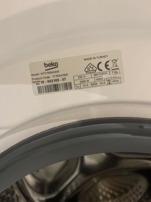 Pralka Beko WTV7634XAW uszkodzona