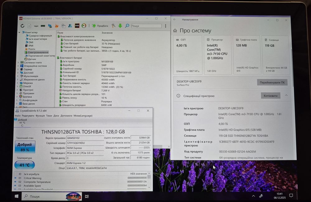 Планшет Microsoft Surface PRO 5 1796 4/128 m7-7Y30 12.3"